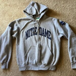 CHAMPION NOTRE DAME Adult Full Zip Hooded Sweatshirt ~ Size S Small